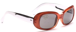 Pretty sunglasses in the 70s style of Sylvestro Design with a rim in metallic orange and silver metal hangers