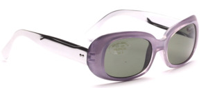 Pretty sunglasses in the 70s style by Sylvestro Design with a delicate purple rim and silver metal hangers