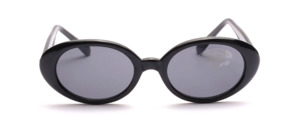Simple black sunglasses in oval with gray lenses