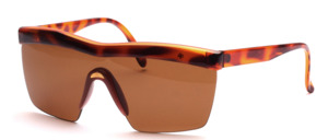 Rimless slightly angular beam sunglasses with panoramic lenses