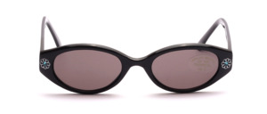 Trendy black children sunglasses with street flowers on the sides
