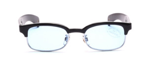 Fashionable timeless combi sunglasses with silver metal rim and black top bar and straps