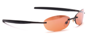 Rimless sports sunglasses in dark brown with brown discs
