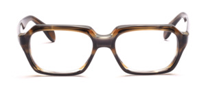 Our most popular Selecta vintage glasses in rich acetate in Olive Havana with bevelled edges