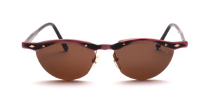 Semi rimless ladies sunglasses in aluminum with golden screws and decorative rivets