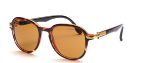 Elegant, rather angular ladies acetate sunglasses with gold side decoration