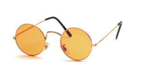 Classic round metal sunglasses with nose pads