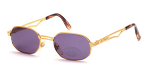 Lightly angular metal sunglasses with double bridge