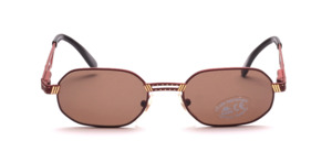 Lightly angular metal sunglasses with double bridge