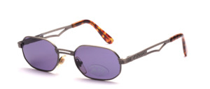 A slightly angular metal sunglasses with double bridge