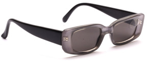 Ladies sunglasses in silver gray with wide black temples