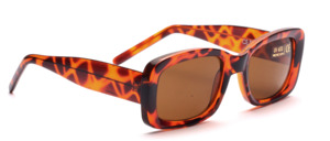 Retro 70s sunglasses in Havana with wide temples