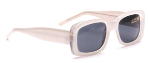 Retro 70s style sunglasses in white with wide temples