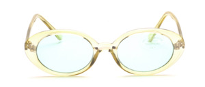 Simple oval sunglasses in transparent green with green lenses