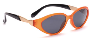 Sporty sunglasses in matt orange with gold-black temples