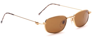Golden metal sunglasses with nice details and brown glasses