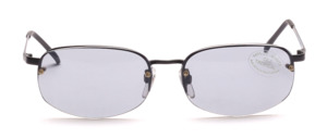 Half-rim sunglasses in black with gray discs