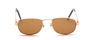 Golden metal sunglasses with nose bridge on top