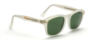 Matt icy transparent Kappa sunglasses in classic sporty shape with gray, silver mirrored lenses