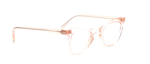 1940s cellulose acetate frame in high, light cat eye shape with keyhole bridge and temples attached at the top