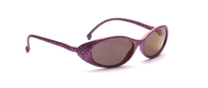Purple sunglasses for children with a black pattern in a sporty style
