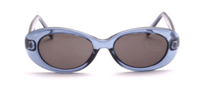 Oval sunglasses in blue Transparent with gray discs