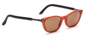 Classic sunglasses for men with a brown center section and black temples