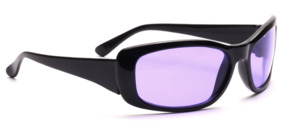 Cool black sunglasses glazed with purple glass