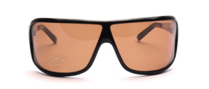 Sporty sunglasses in black with silver temples