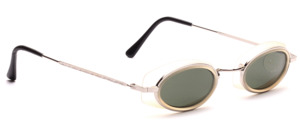 Poppy Sunglasses with Ice Cell Insert Color: Silver Shiny, Metal Discs: Gray