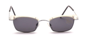 Combi sunglasses in matt silver with whitish upper edge and gray discs
