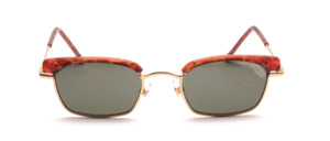 Combi sunglasses in matt gold with brown upper edge and green discs