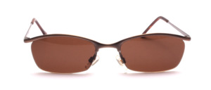 Half-rim goggles in matt brown with brown discs
