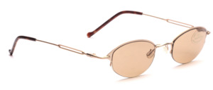 Delicate semi-rim sunglasses for ladies in matt gold