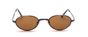 Classic oval metal sunglasses in antique brown