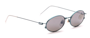 Stainless steel sunglasses in blue with gray discs