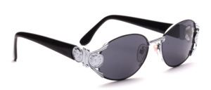 Black metal sunglasses with silver decor