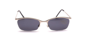 Half-rim glasses in matt silver with gray discs