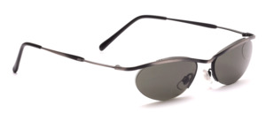 Modern rimless bar sunglasses in antique silver