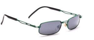 Metal sunglasses in matte green with gray discs