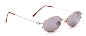 Oval stainless steel sunglasses in matt silver
