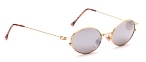 Oval stainless steel sunglasses in matt gold