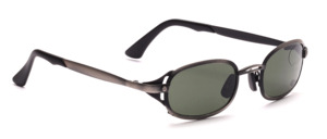 Metal sunglasses in antique silver with green lenses