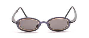 Small purple metal sunglasses with slightly flared temples