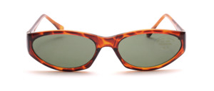 Plastic ladies sunglasses in Havana with green lenses