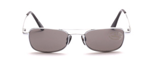 Small men's sunglasses in silver with double bridge and gray lenses