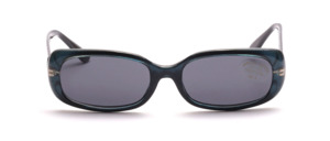 Women's sunglasses in shimmering blue with gray lenses
