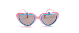 Sweet heart-shaped sunglasses with a snap-on sun clip