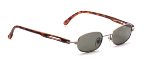 Small metal sunglasses in matt silver with flared hangers by Tropical