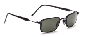 Black sunglasses with matt silver framed discs